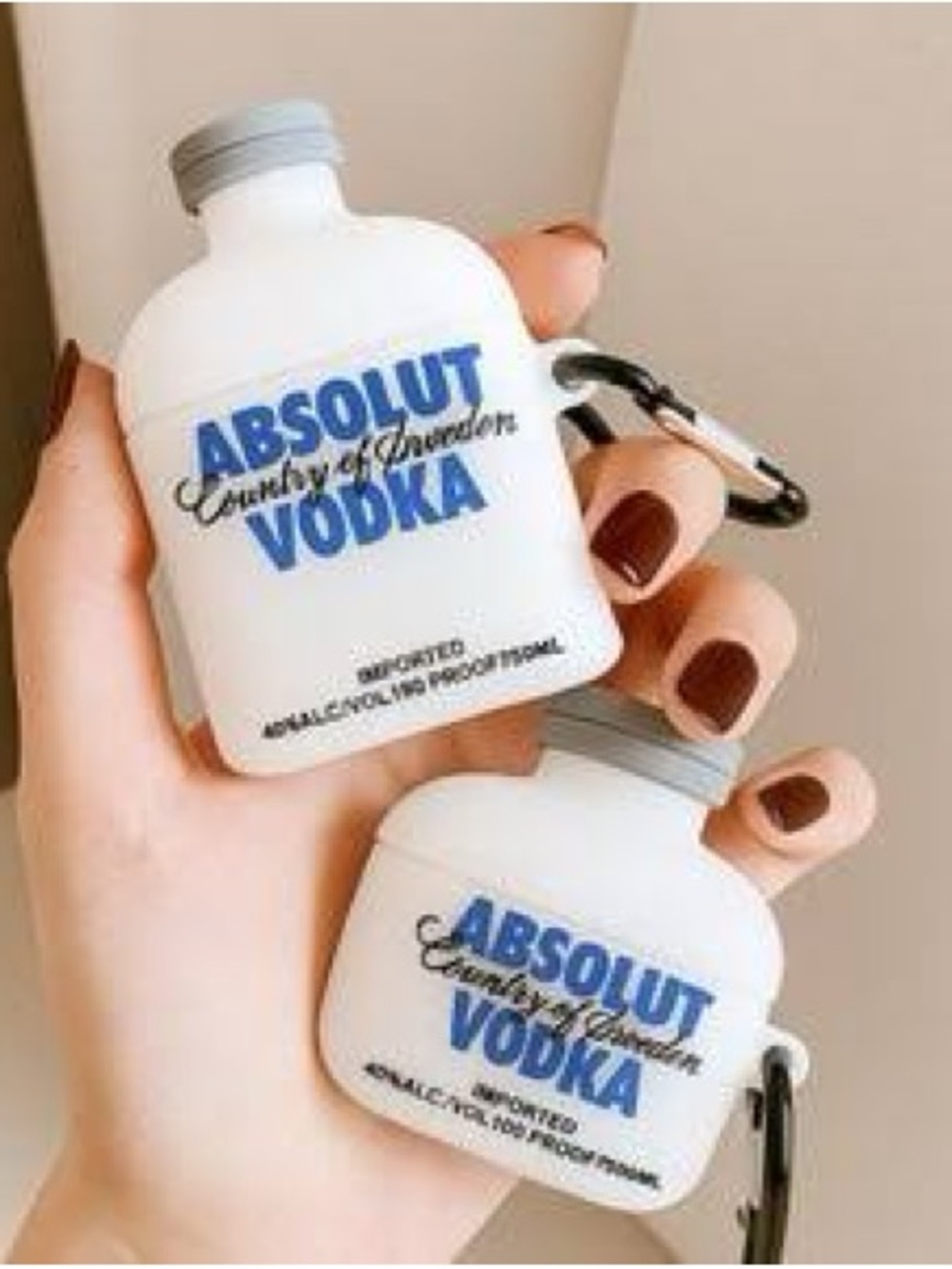 Absolut Vodka White Bottle Silicone Case with Keyring - White